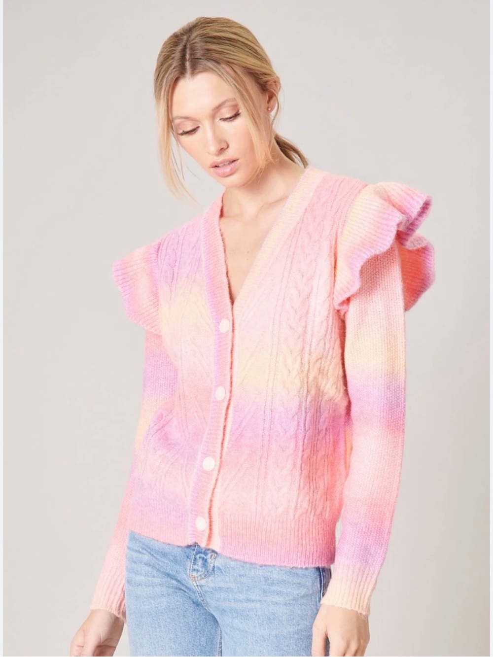 Sugarlips Cotton Candy Skies Button Front Cardigan